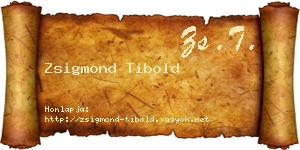 Zsigmond Tibold névjegykártya